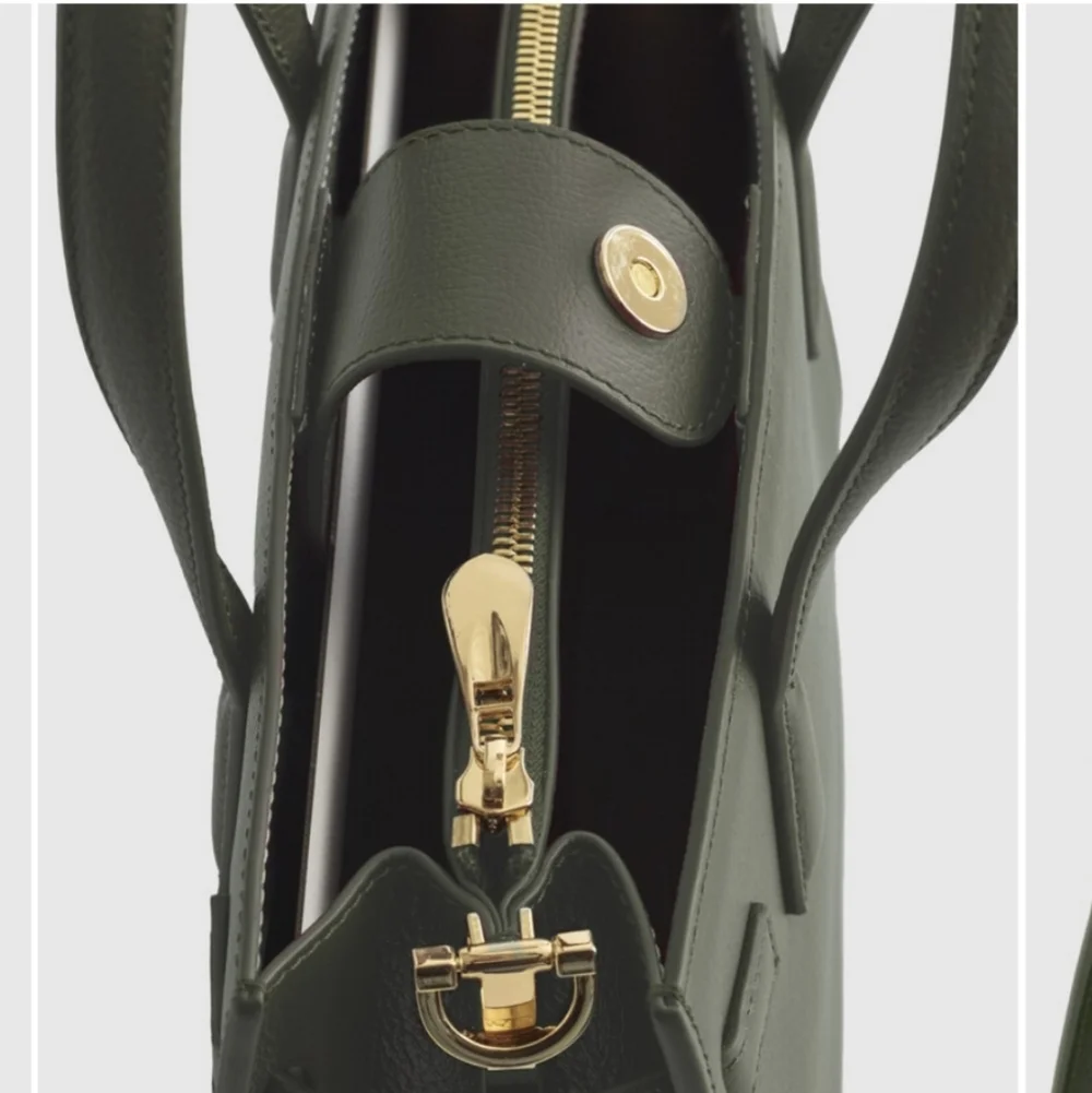 Quince NWTs Italian Leather Small Triple Compartment Satchel - Picture 5 of 12